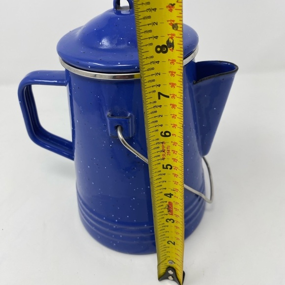 Blue Speckled Enamel Coffee Pot - Picture 7 of 8